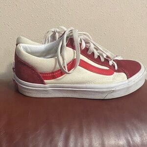Vans Red and White Athletic Shoes